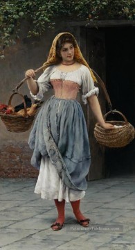 von Which Came Première dame Eugène de Blaas belle dame femme Peinture à l'huile